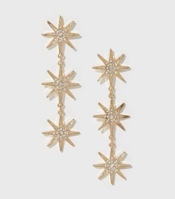 Gold star drop on sale earrings