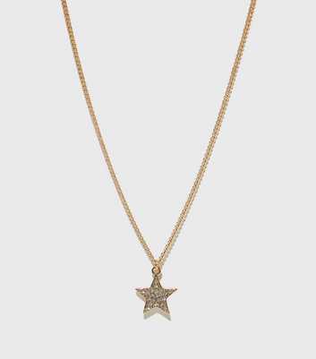 Gold Diamanté Star Pendant Necklace