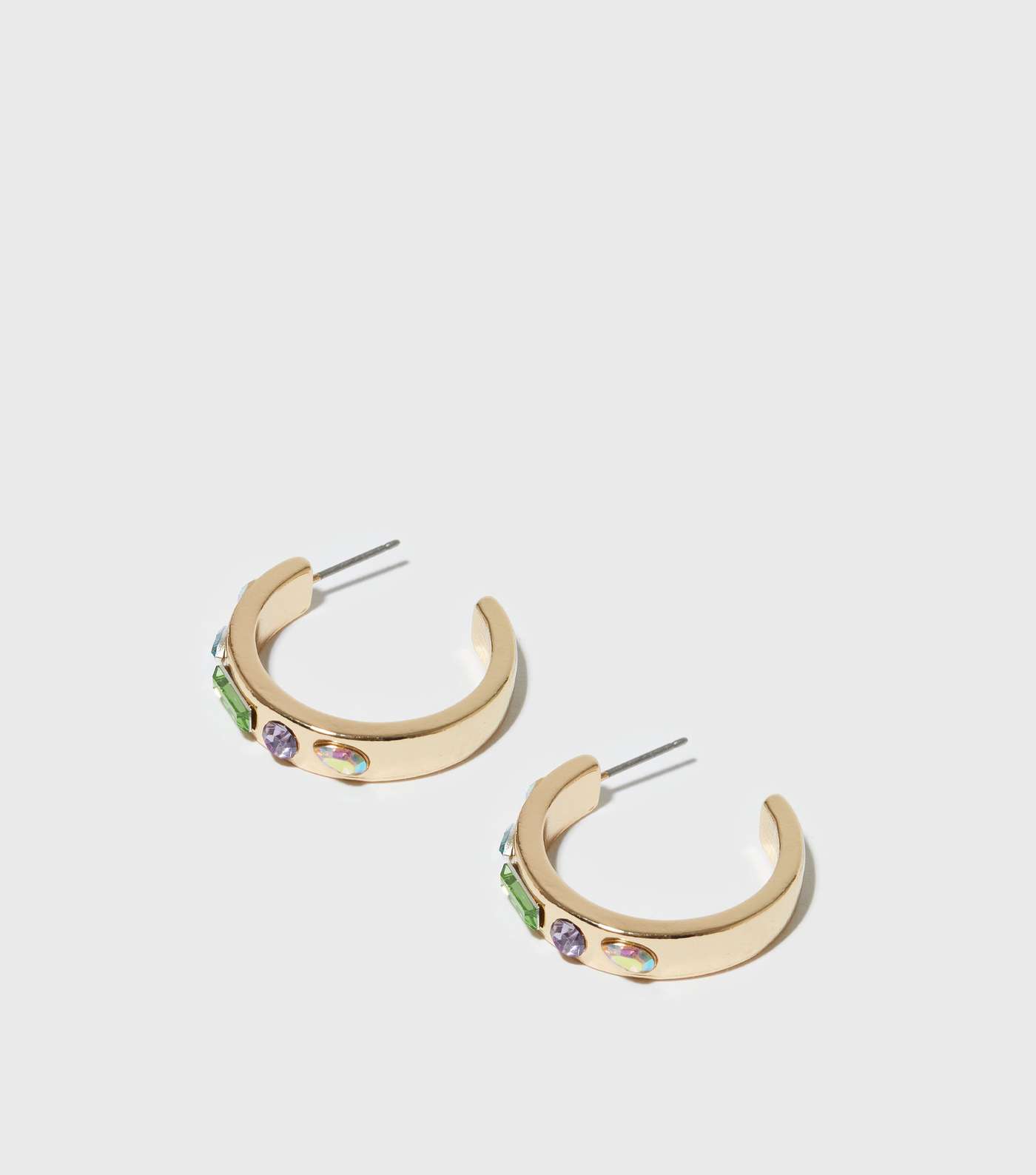 Multicoloured Gem Chunky Hoop Earrings