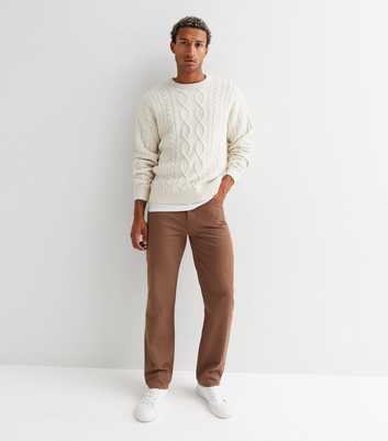 Brown Straight Fit Jeans