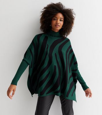 Polo neck hot sale poncho jumper