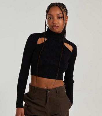 Cropped long sleeve jumper hot sale