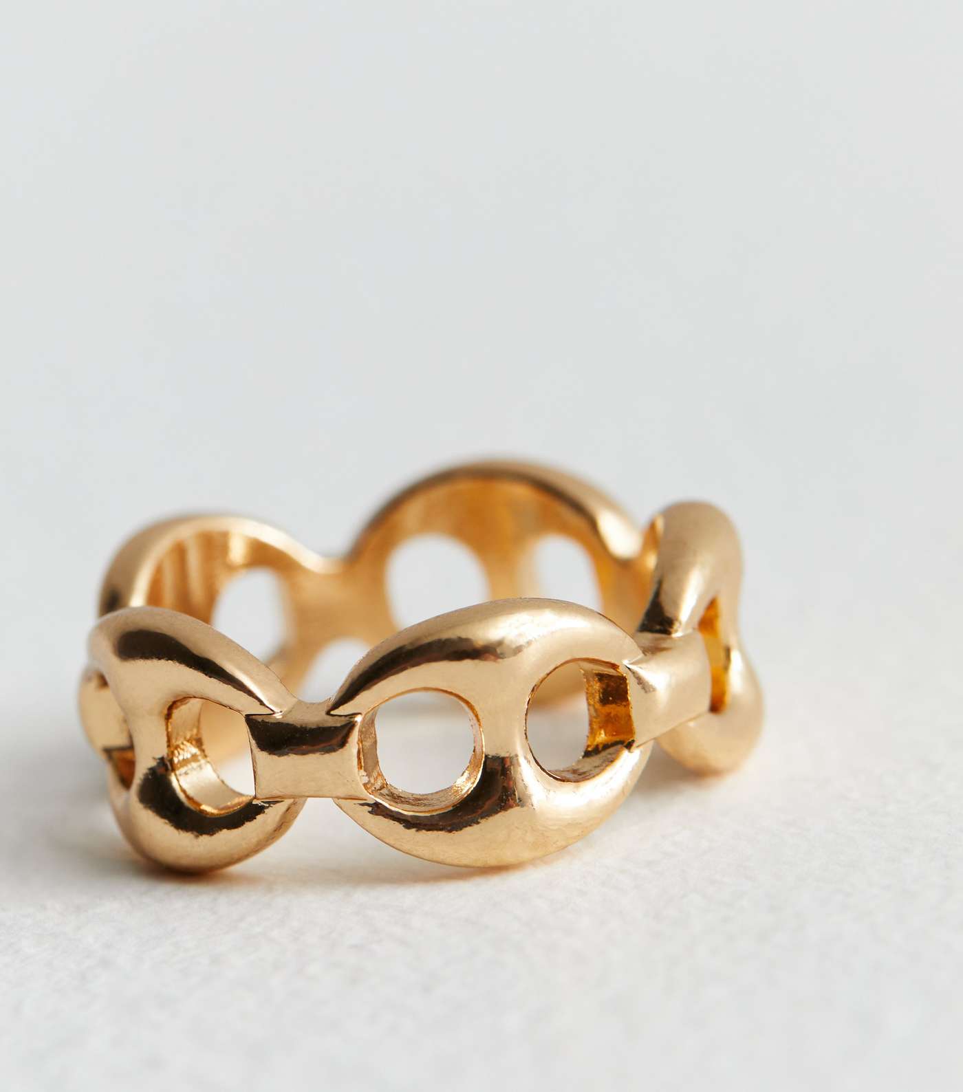 Gold Link Chain Ring Image 2