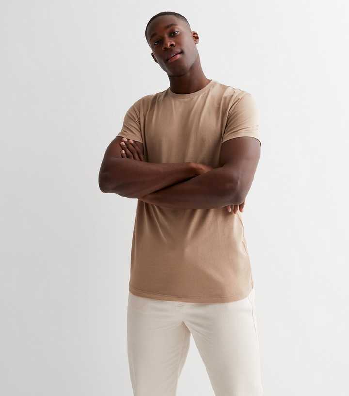 Light Brown Crew Neck T-Shirt