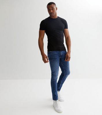 Dark blue jeans cheap black t shirt