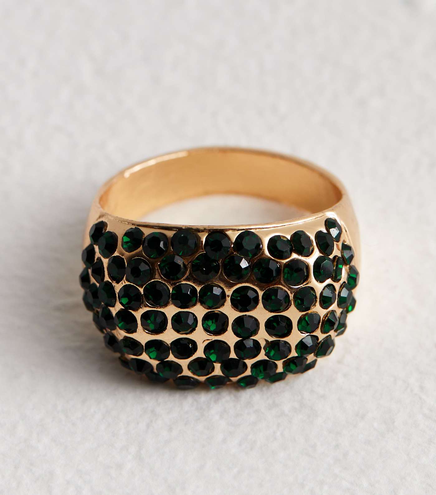 Glitz and Glam Dark Green Diamanté Embellished Ring Image 3