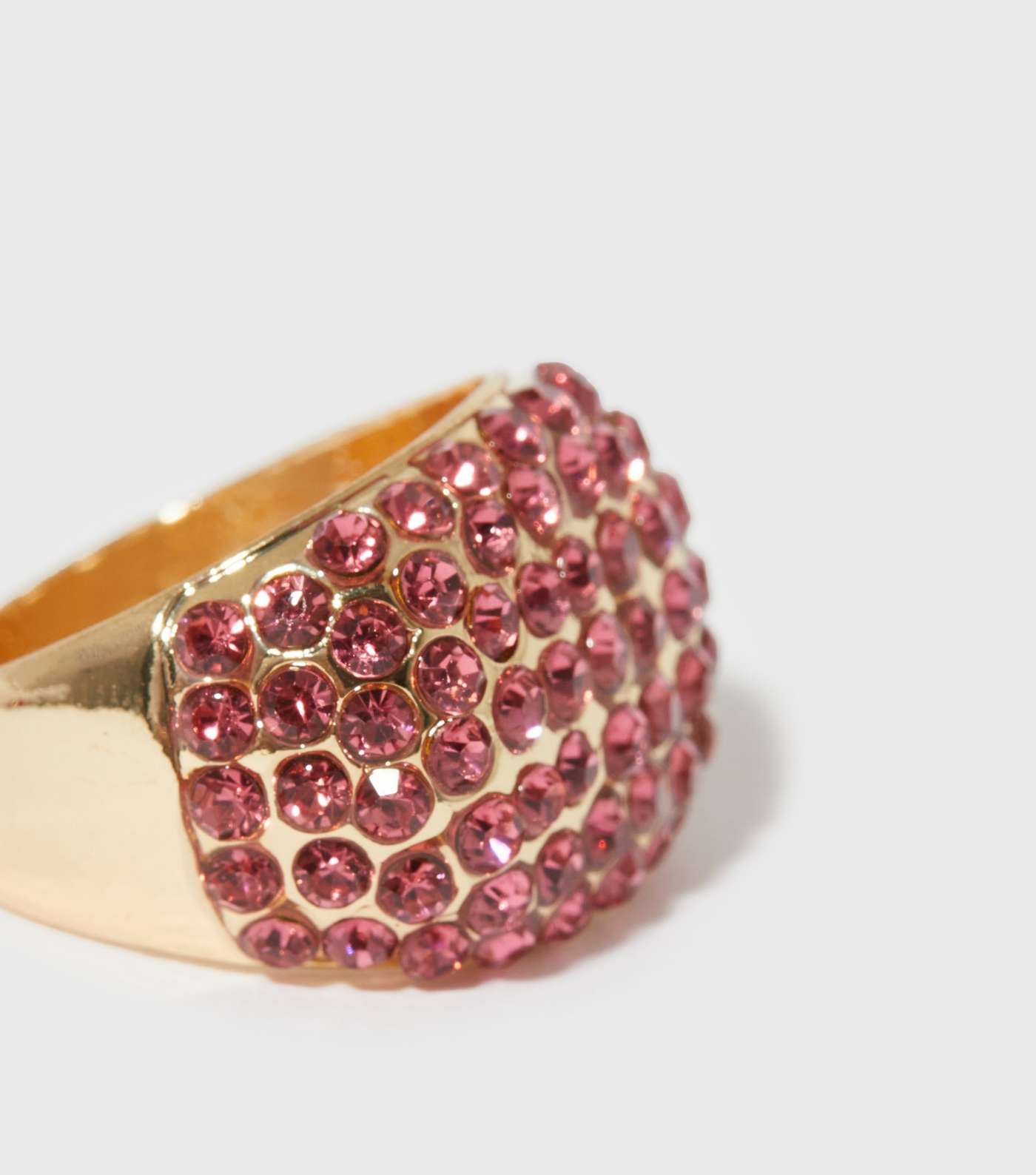 Glitz and Glam Bright Pink Diamanté Embellished Ring Image 4