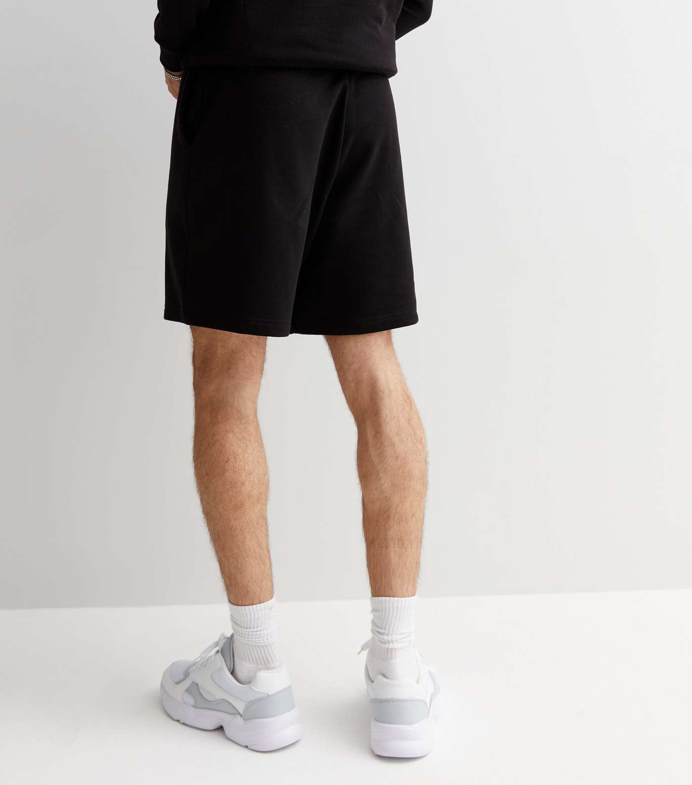 Black Relaxed Fit Jersey Shorts Image 4