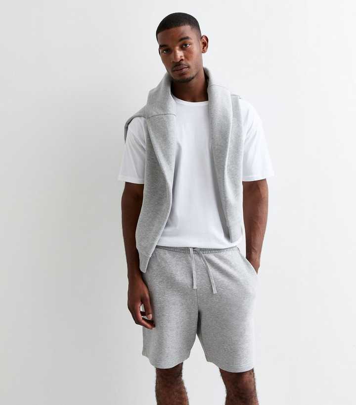 Grey Marl Relaxed Fit Jersey Shorts