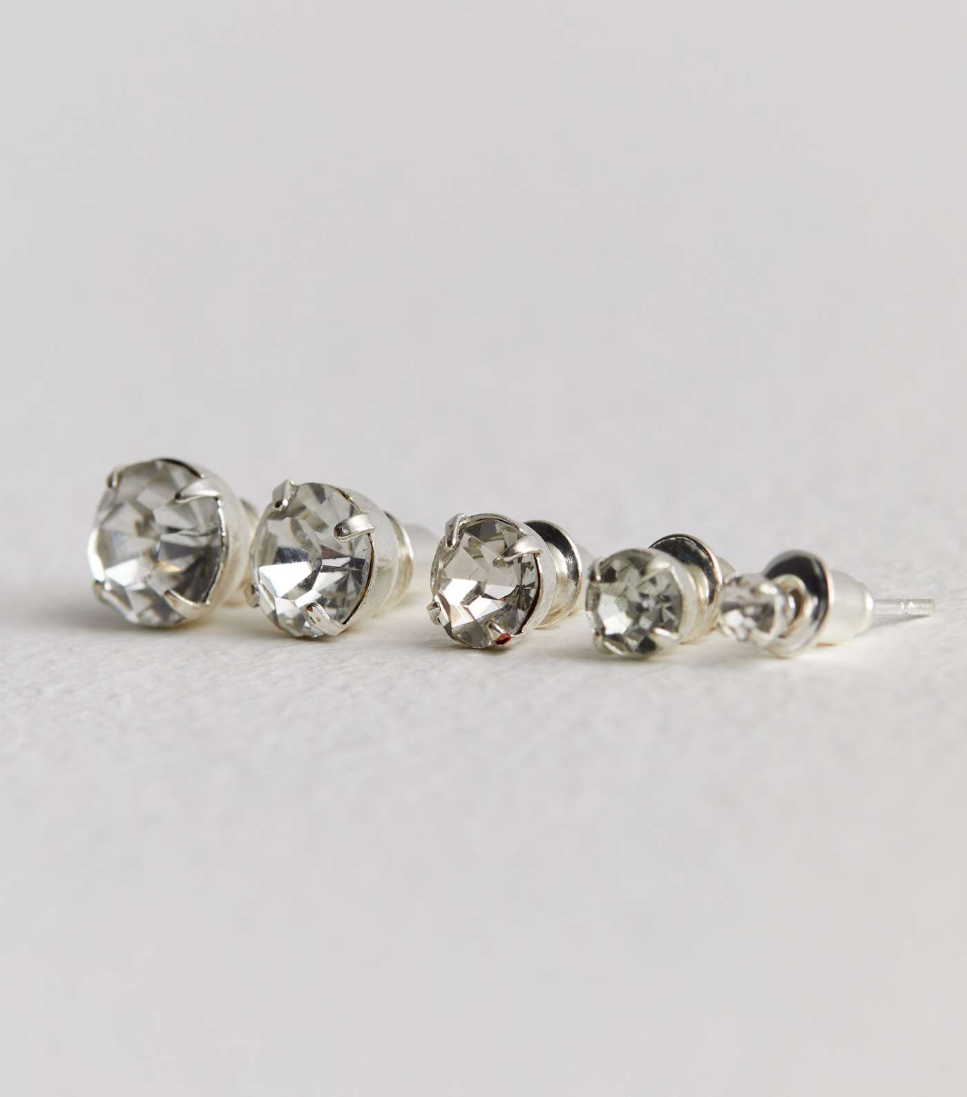 6 Pack Crystal Diamanté Stud Earrings Image 2