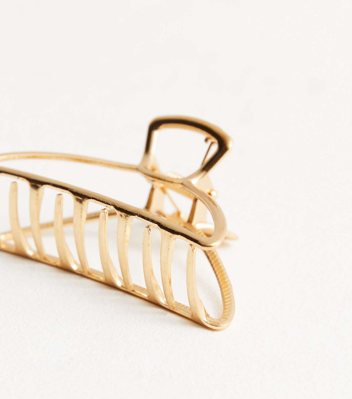 Gold Metal Curved Hair Claw Clip Image 2