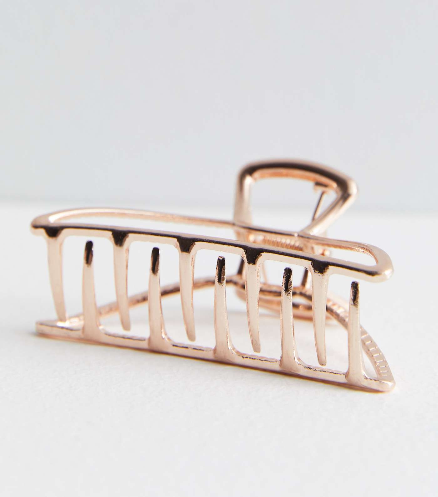 Rose Gold Metal Curved Hair Claw Clip Image 2