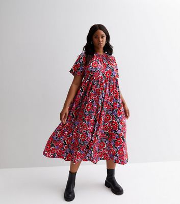 Patterned shop smock dress