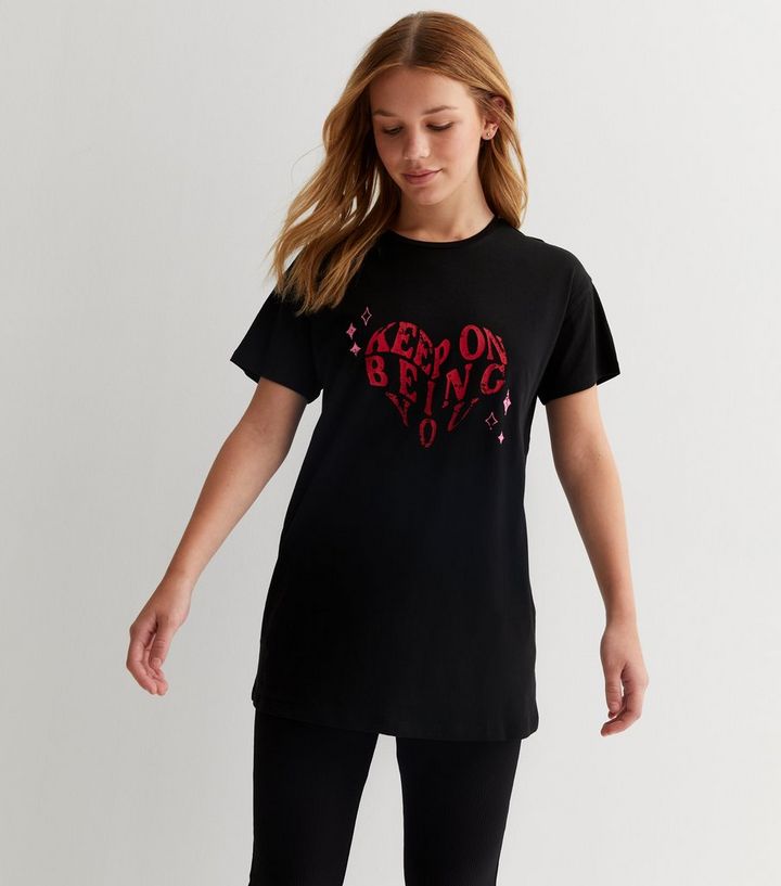 Girls Black Logo T-Shirt | New Look