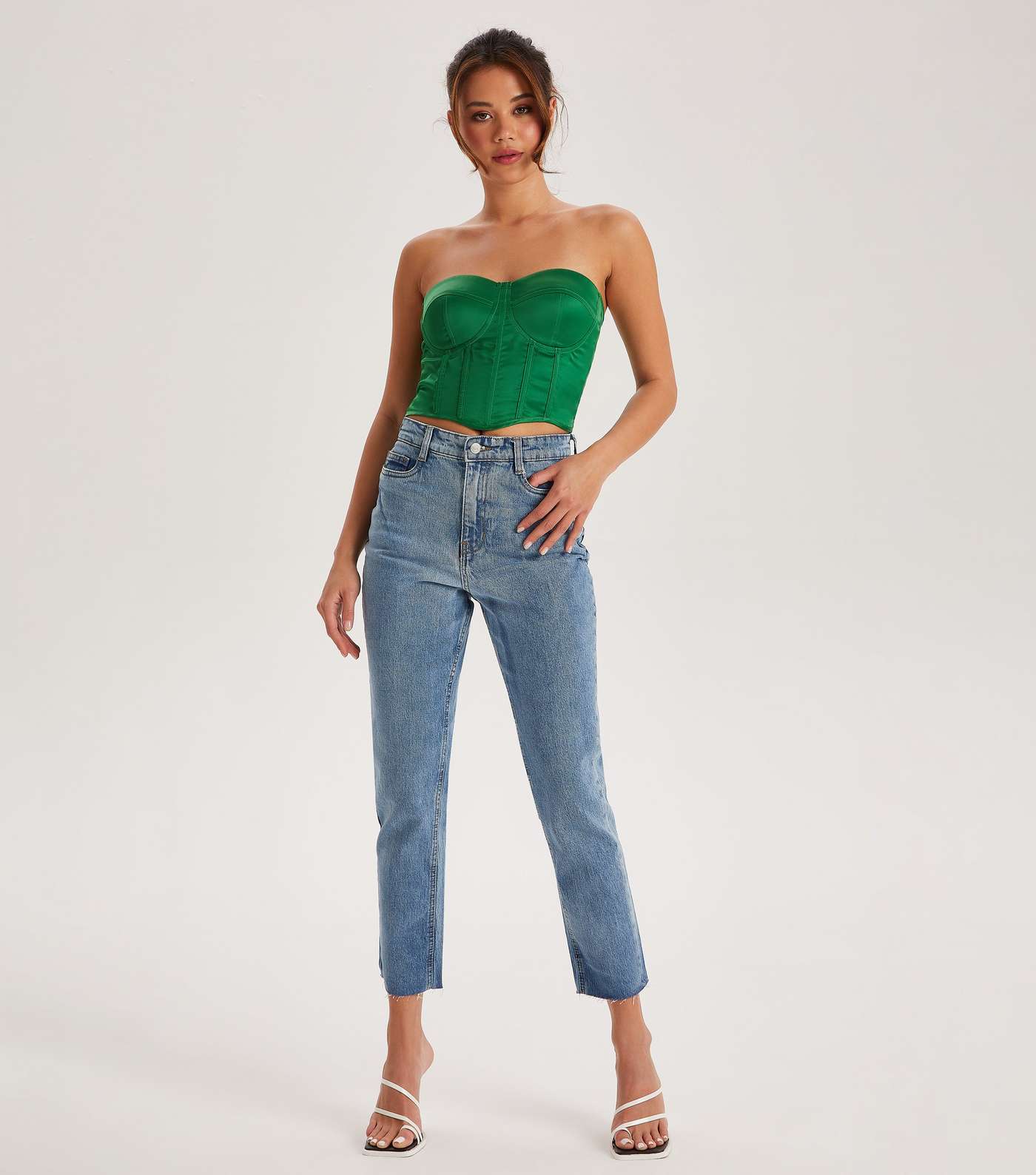 Satin corset top forest green  Trendy Tops - Lush Fashion Lounge