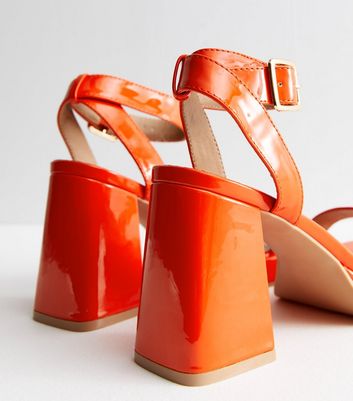 Orange patent sales leather sandals