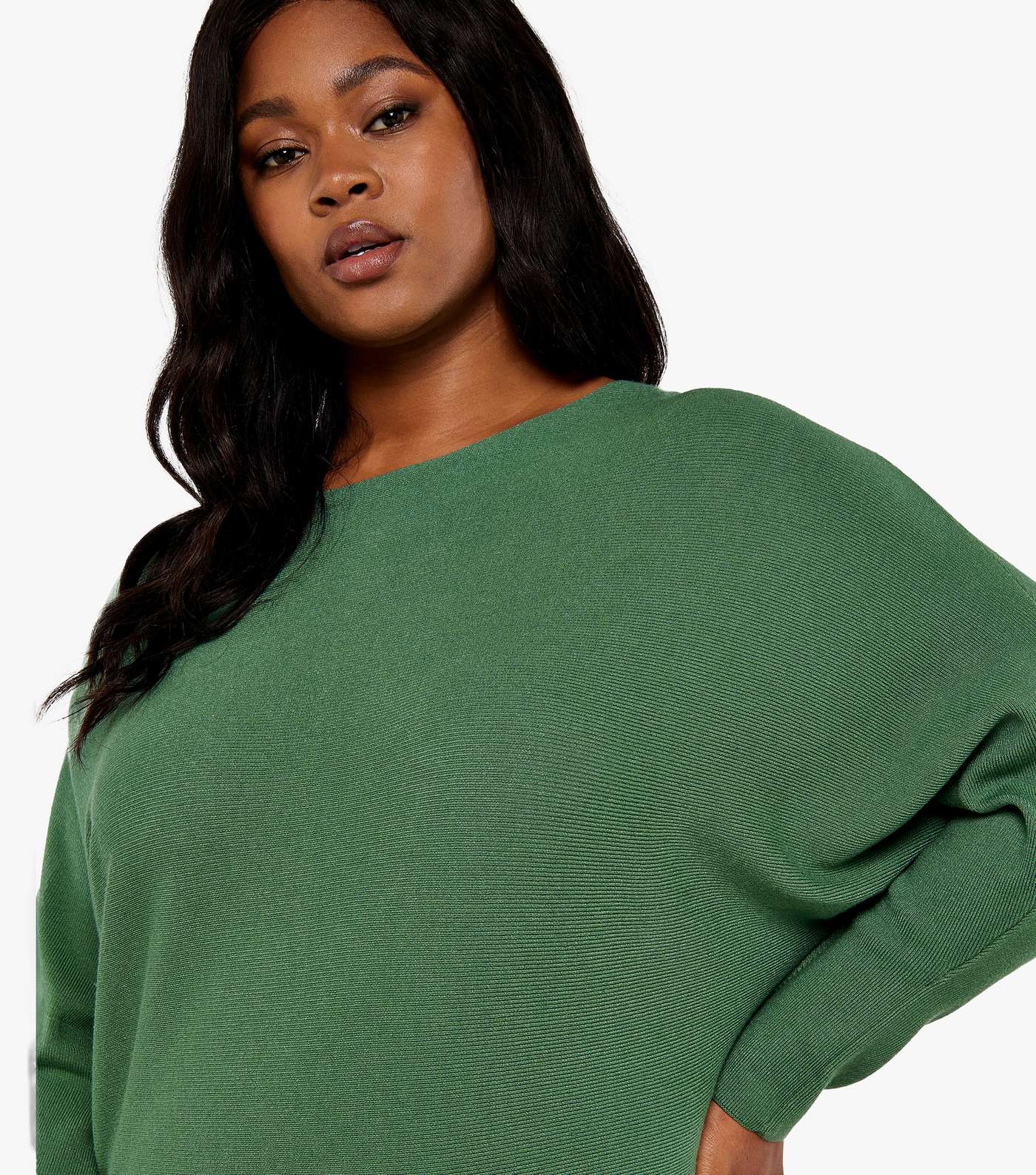 Apricot Curves Green Long Sleeve Batwing Jumper Image 4
