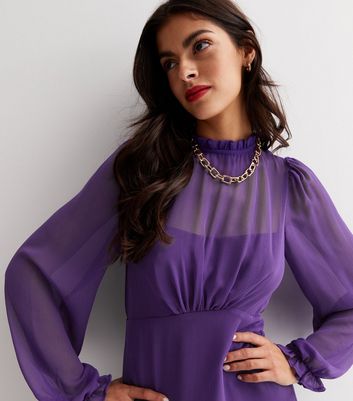 Long sleeve clearance dark purple dress