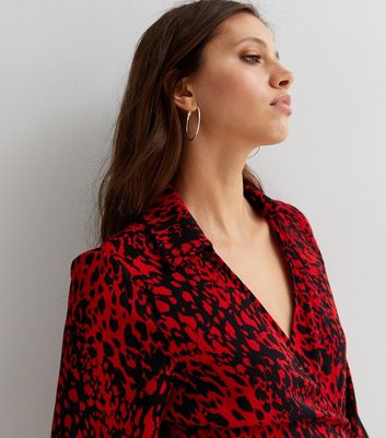 Red and store black leopard dress