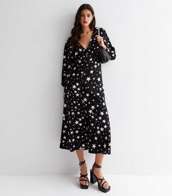 Star print 2025 midi dress