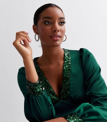 Green embellished outlet dress