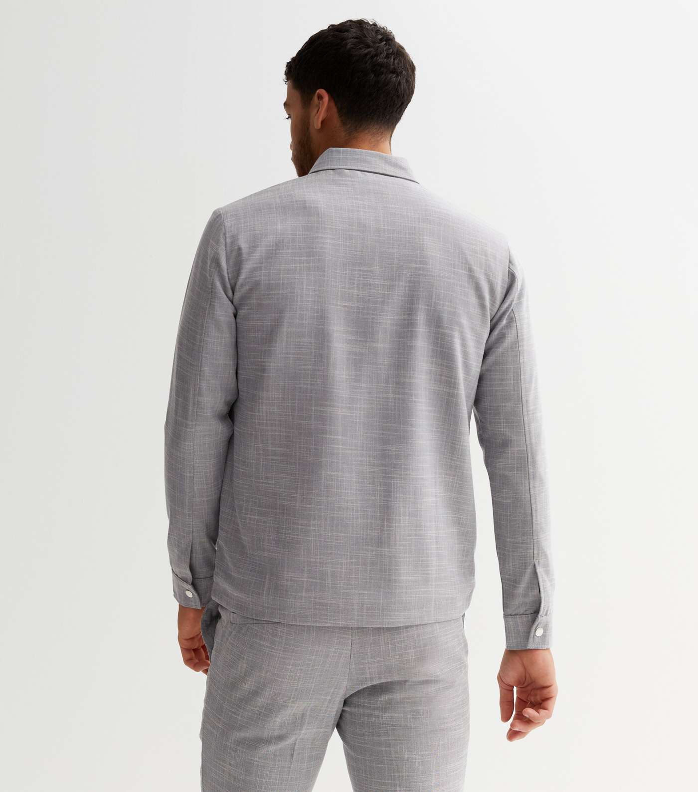 Pale Grey Collared Pocket Front Lightweight Jacket Image 4