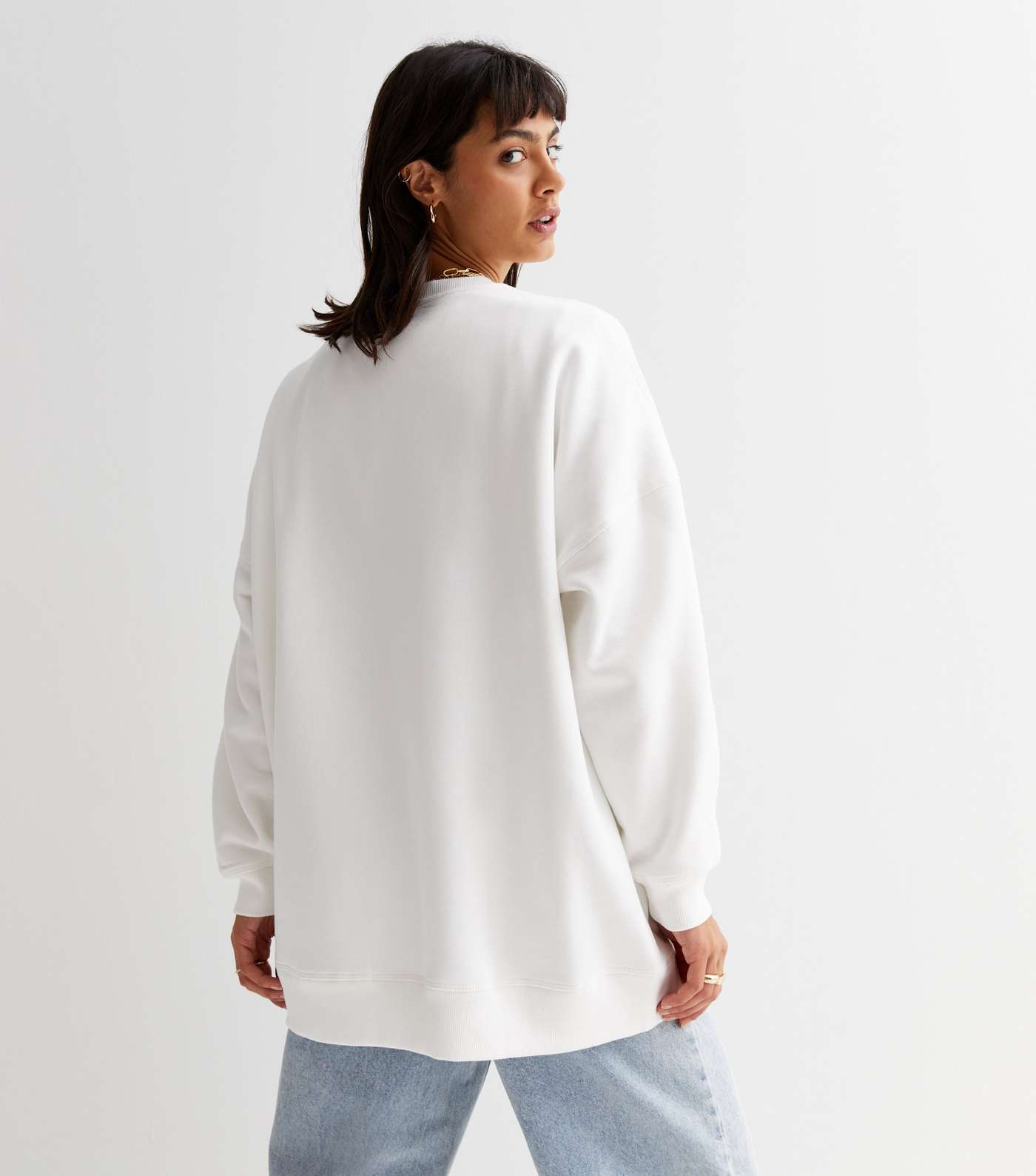 Off White East Coast Embroidered Oversized Sweatshirt Image 4