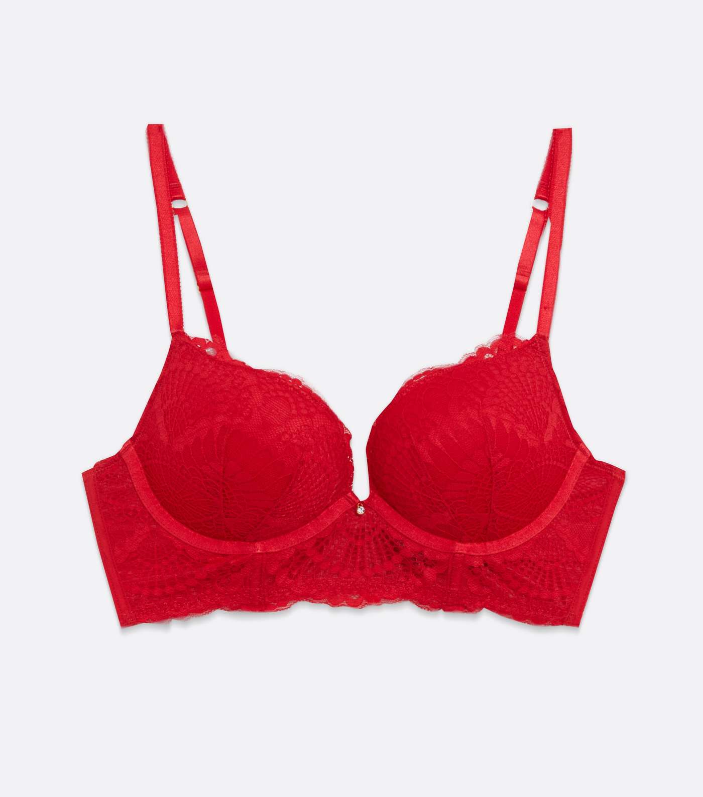 Red Lace Push Up Bra Image 5