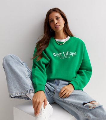 Oversized hot sale green sweatshirt