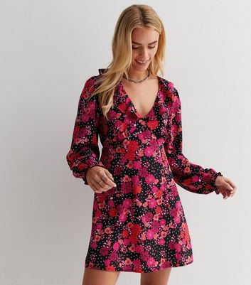 Pink floral sales tea dress