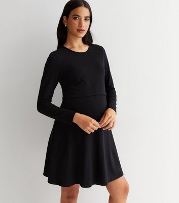 Black skater clearance dress new look