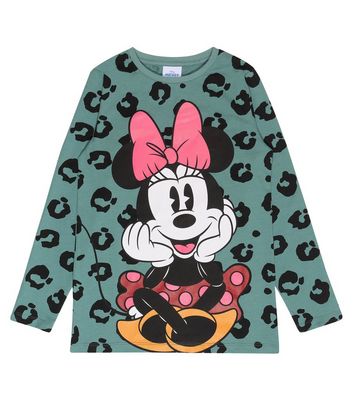 Popgear Teal Disney Minnie Mouse Leopard Print Top
