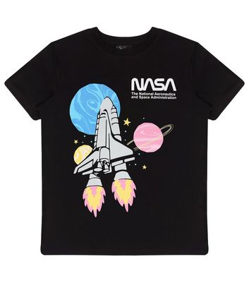 Popgear Black Space NASA Logo T-Shirt
