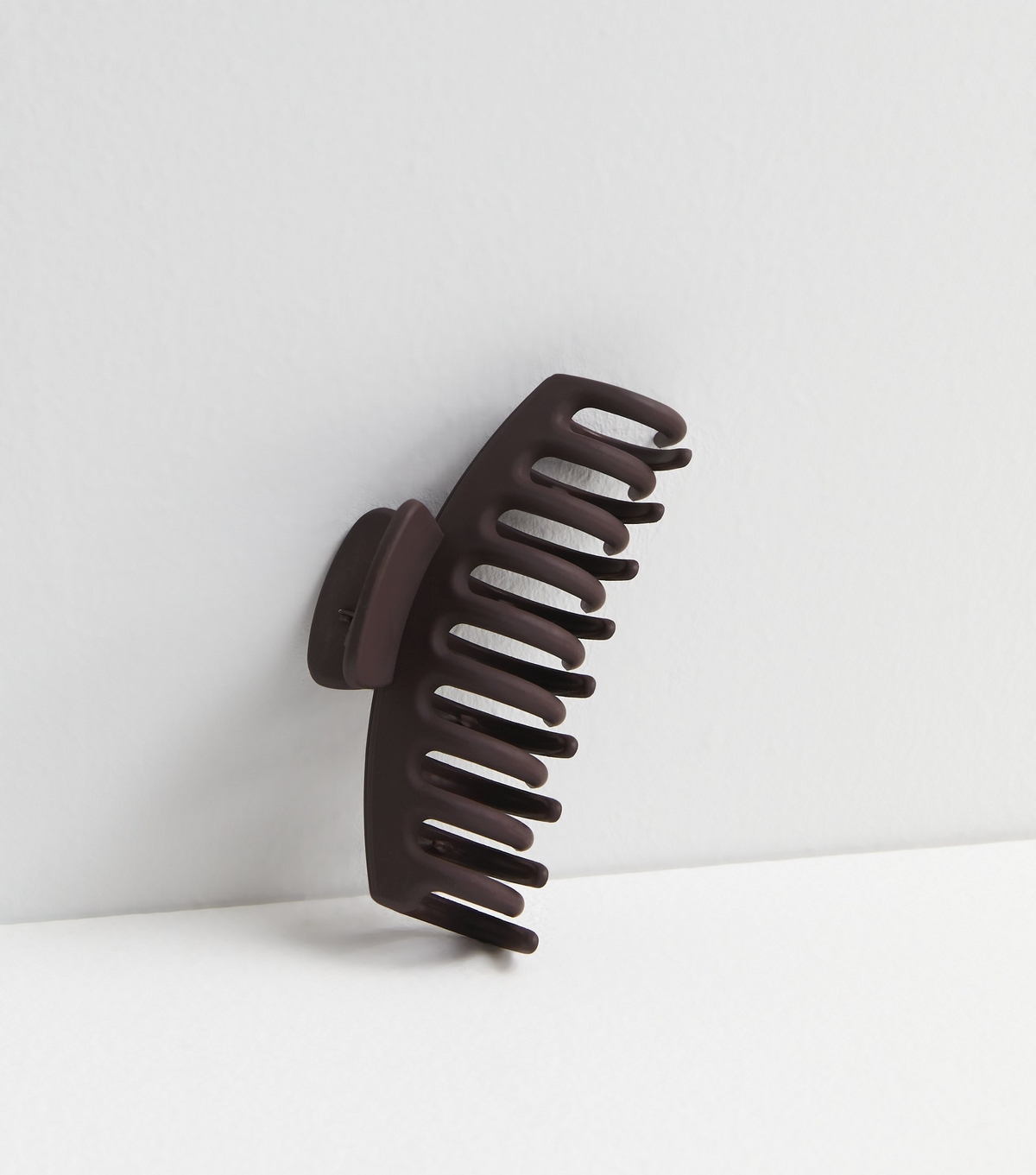 Dark Brown Matte Banana Hair Claw Clip New Look