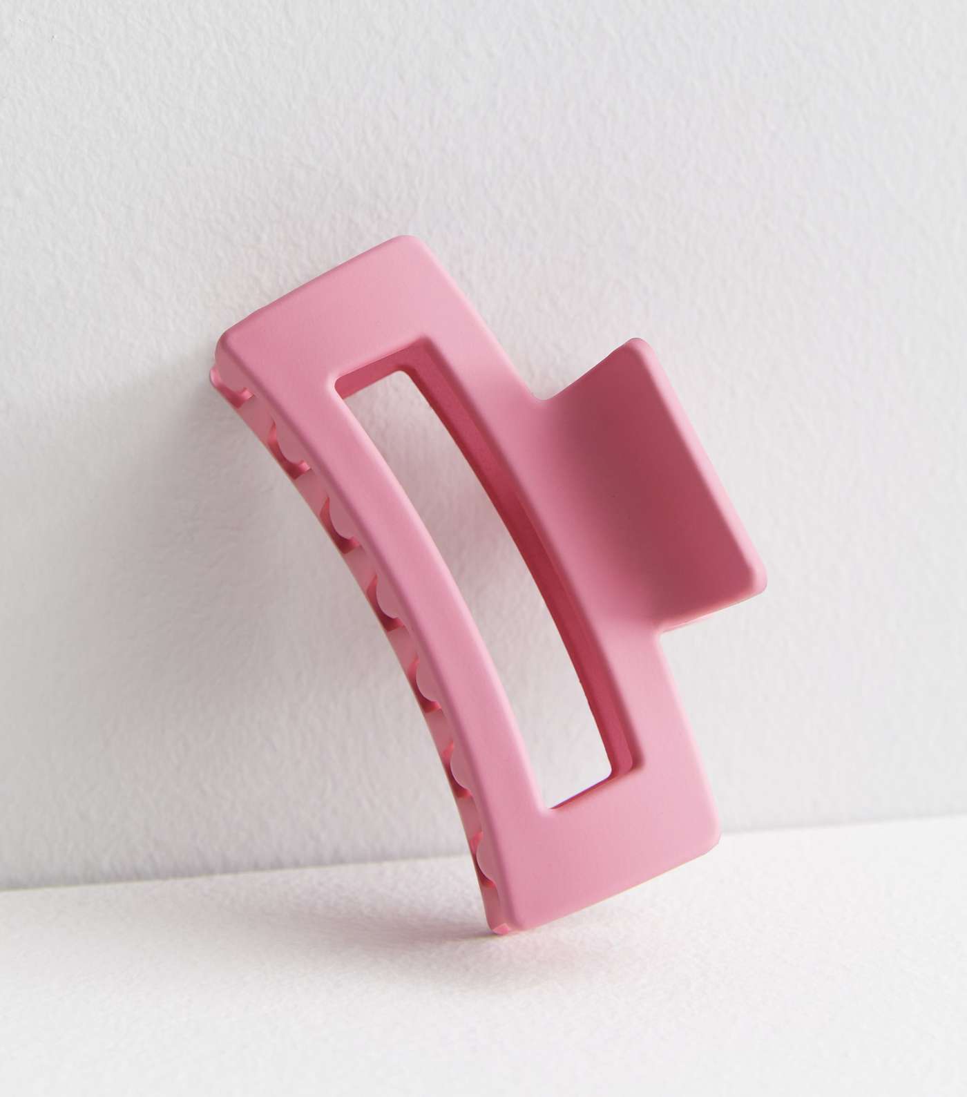 Mid Pink Matte Rectangle Bulldog Claw Clip