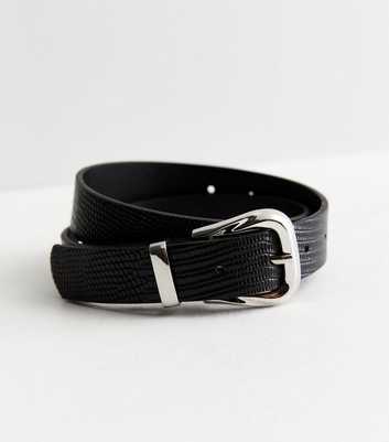 Black Faux Snake Belt