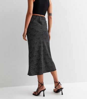 black crepe midi skirt