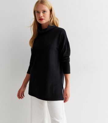 Oversized black sale cowl neck sweater