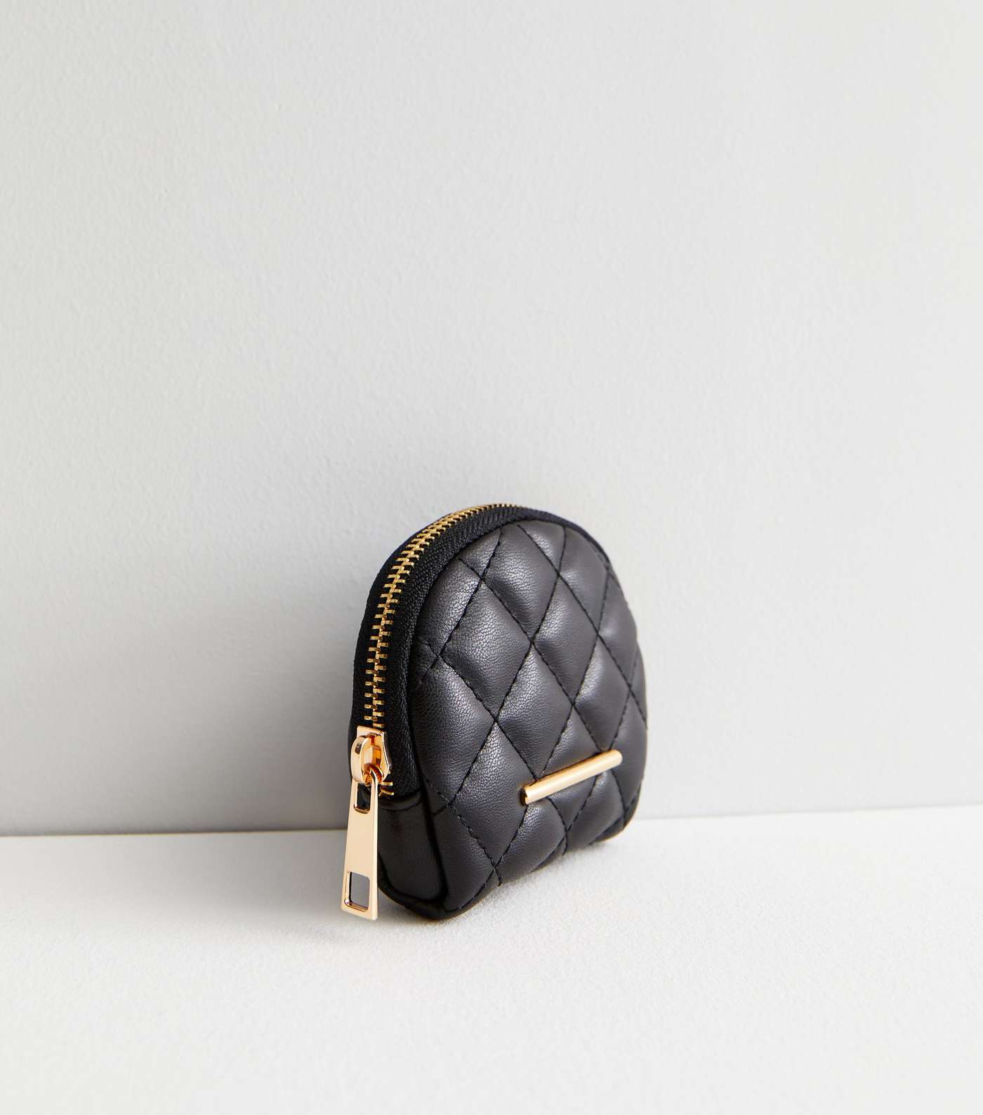 Black Leather-Look Small Quilted Purse Image 2