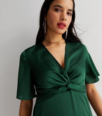 New look green cheap maternity dress