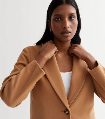 Camel blazer jacket on sale womens