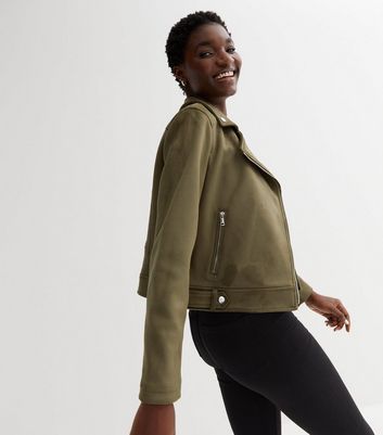 Enchanting Olive Green Leather Jacket for Women Stylish and Versatile
