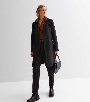 New look long black coat sale