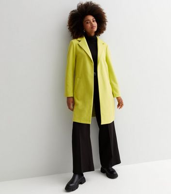 Yellow Unlined Long Formal Coat New Look