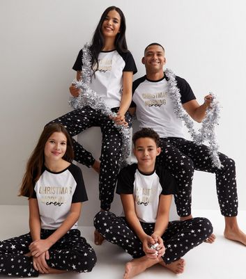 Black Jogger Pyjama Family Christmas Set New Look