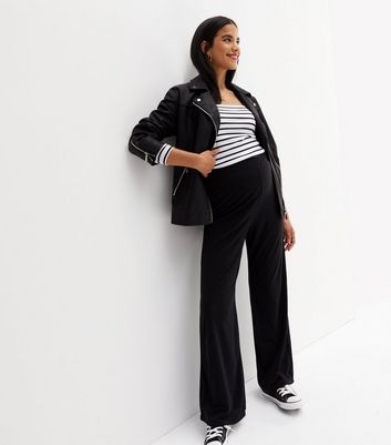 New look black wide hotsell leg trousers