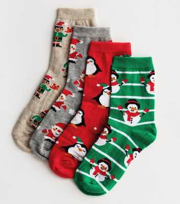 Girls Multicoloured Christmas Socks