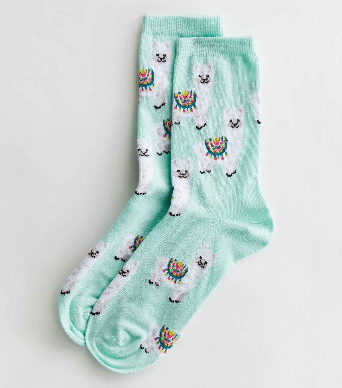 Pale Blue Llama Socks New Look