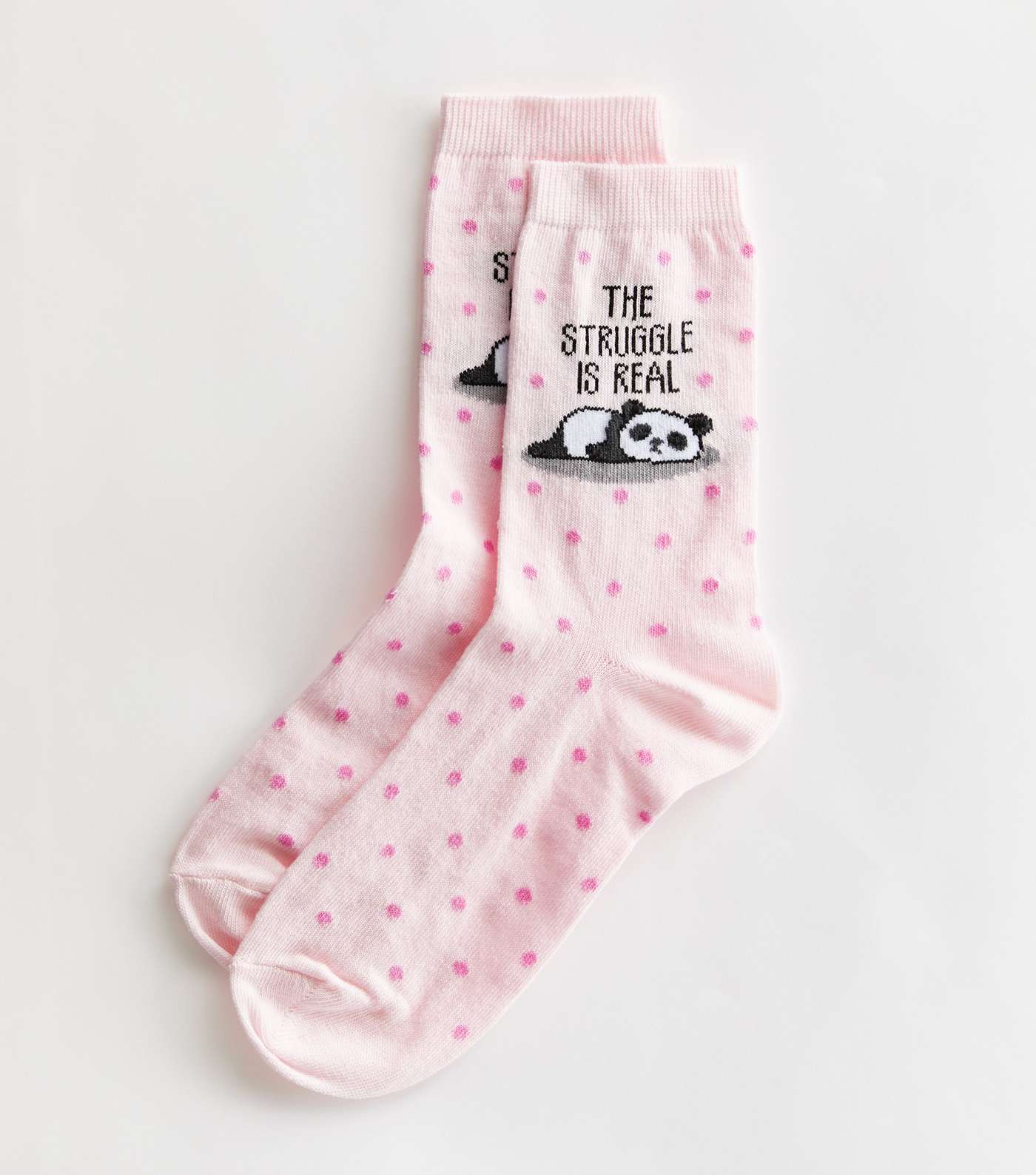 Pale Pink The Struggle Is Real Panda Socks
