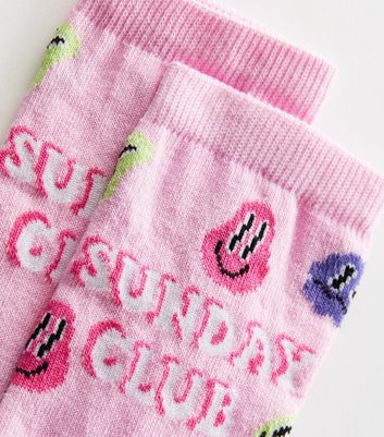 Pink Sunday Club Socks New Look